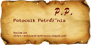 Potocsik Petrónia névjegykártya